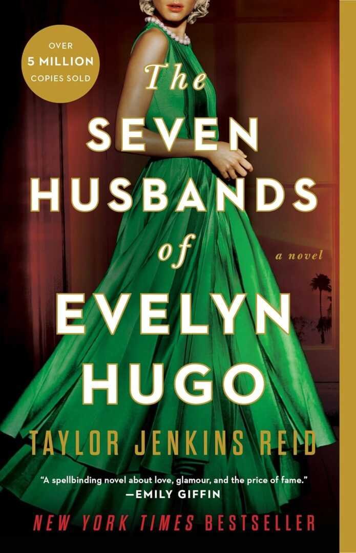 Deluxe Edition cover of The Seven Husbands of Evelyn Hugo by Taylor Jenkins Reid features a glamorous woman in a green dress. This New York Times bestseller has sold over 5 million copies and is a viral book recommendation.