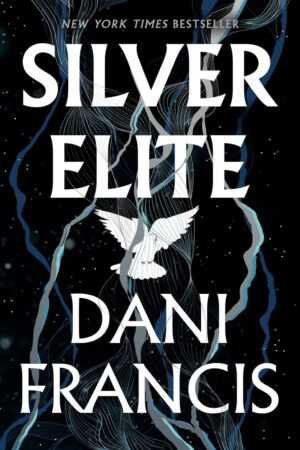 Book cover for Silver Elite by Dani Francis (Silver Elite, 1 of 2). Features white text on a dark starry background with abstract silver and blue lines, plus an illustrated white bird with outstretched wings below the title. Great for contemporary fiction fans.