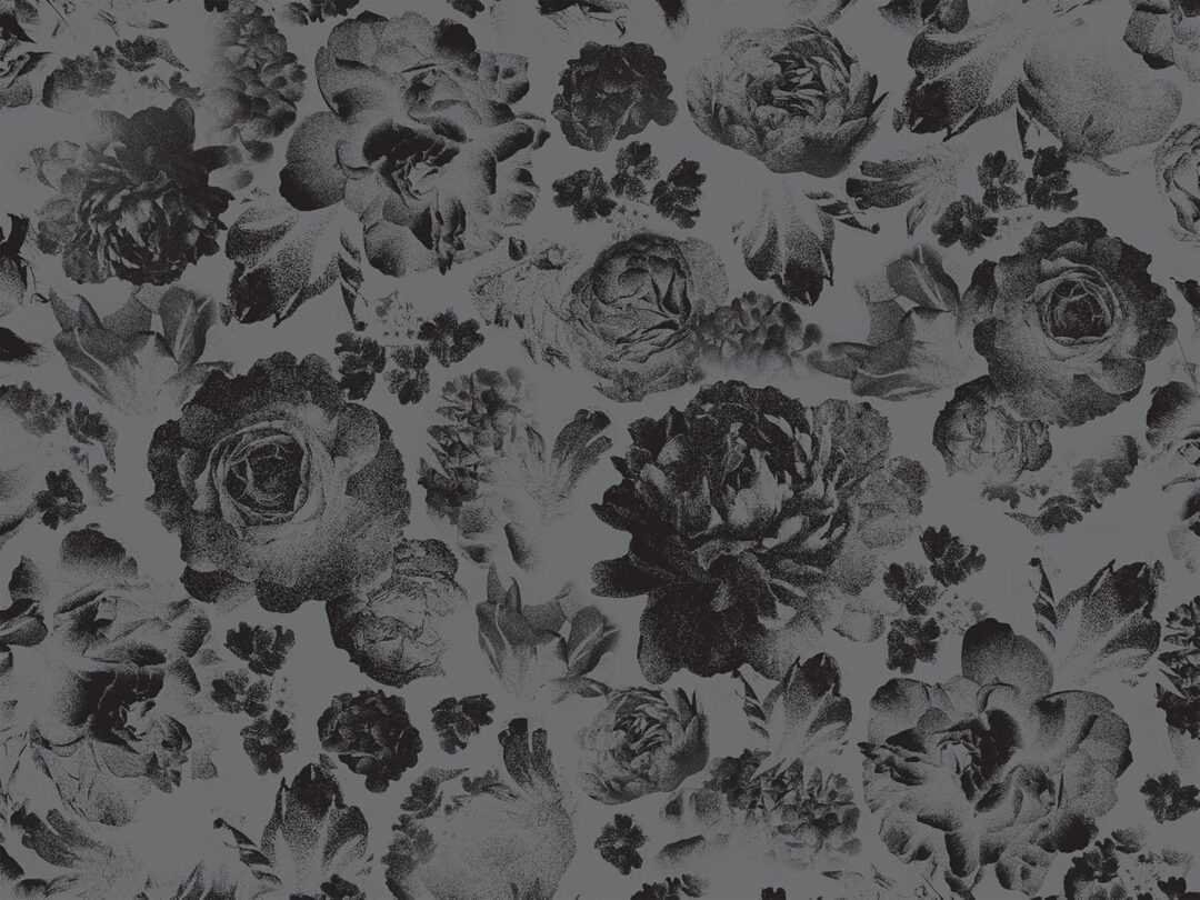 Inspired by viral book recs, this grayscale floral design features detailed flowers and leaves on a gray background, celebrating "Lights Out (Collector's Edition)" by Navessa Allen (Into Darkness, 1 of 3).