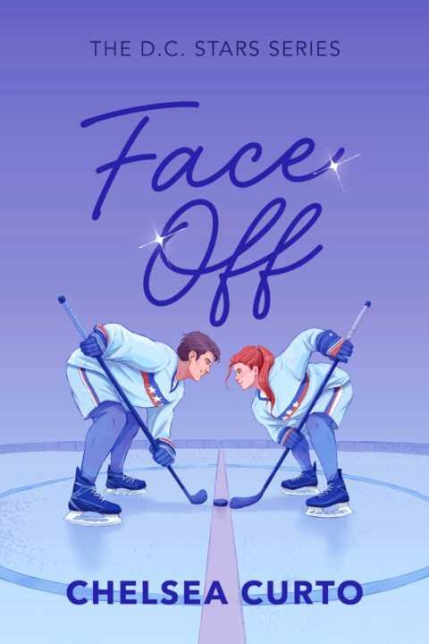 A man and woman in hockey gear face each other for a face-off on an ice rink. Above them is the title “Face Off - by Chelsea Curto (Paperback)”, and it’s part of The D.C. Stars Series—perfect for fans eager to dive into this exciting story.